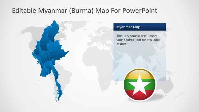 PowerPoint Creative Map of Myanmar