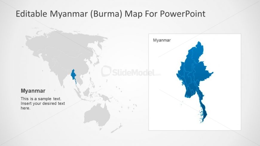 Country Map with Placeholders Myanmar