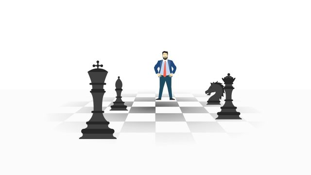 Leader and Success Concept Checkmate PowerPoint