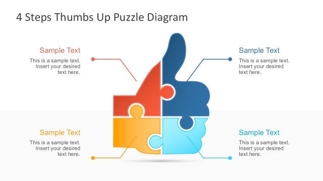 4 Step Thumbs Up Puzzle PowerPoint Template