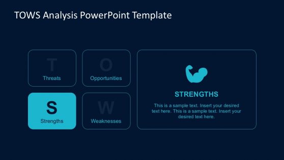 Flat TOWS Analysis Matrix for PowerPoint