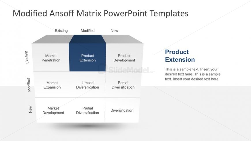 9 Boxes Ansoff Matrix PowerPoint Template 