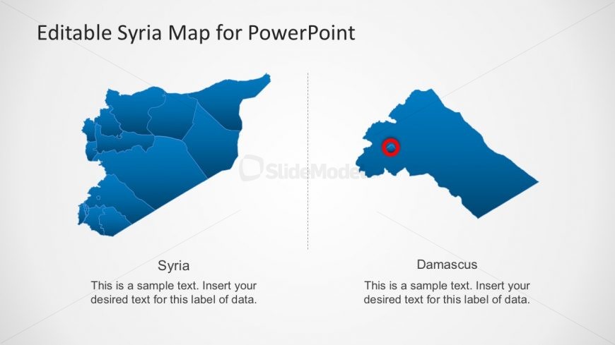 Damascus Syria PowerPoint Map
