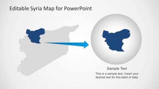 Editable Syria Map Vectors PowerPoint