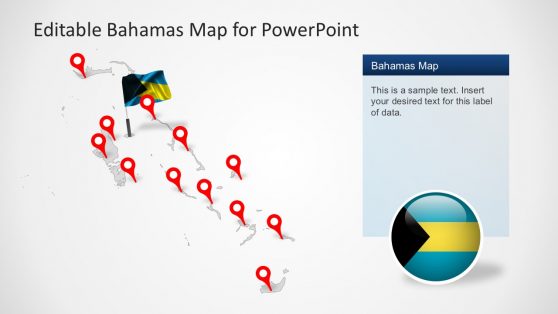 Bahamas Slide Map with Pin Icons