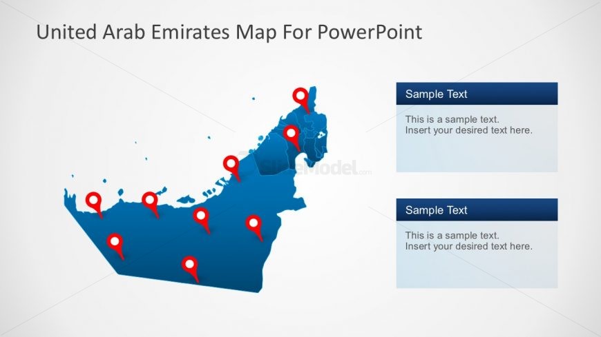 PowerPoint Map of United Arab Emirates