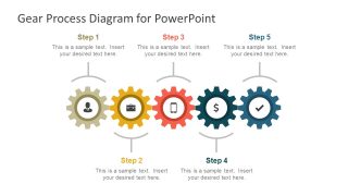 5 Step Gear Process Diagram Slide