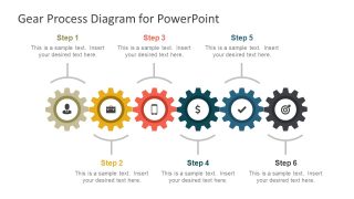 6 Step Gear Process Diagram Slide