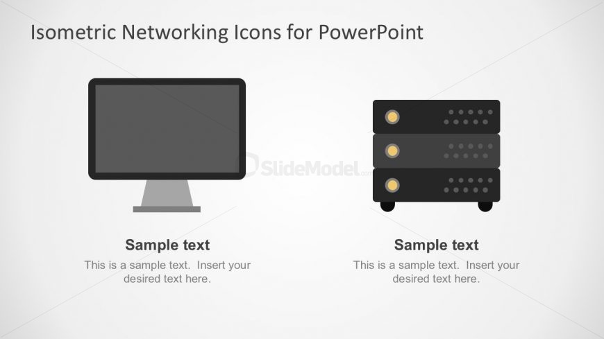 Isometric Computer Network Flat Icons