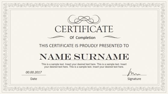 templates certificate