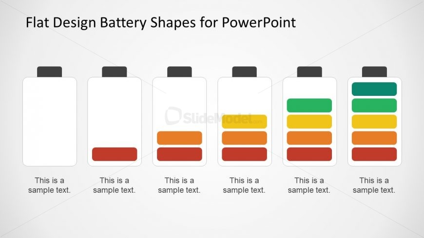 Empty to Full Battery Color Levels