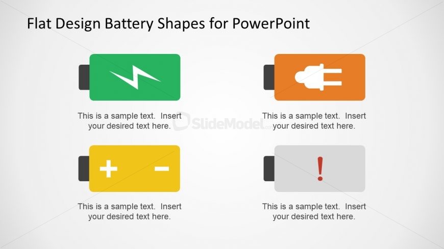 Flat Vector Power Battery Signs