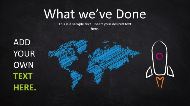 Blackboard World Map Drawing Template