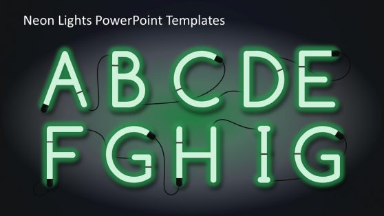 Alphabets Green Neon Light Slide