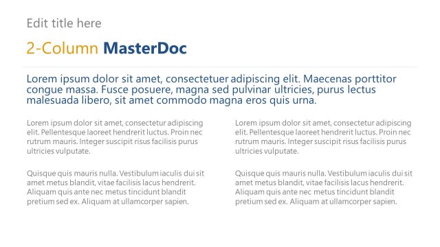 2 Column MasterDoc Layout PPT