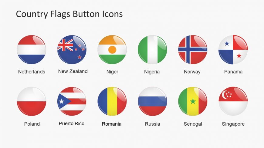 Use Flag Buttons PowerPoint Template 