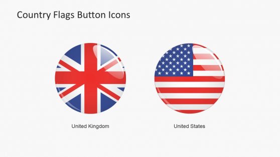 Large Button USA and UK Flag
