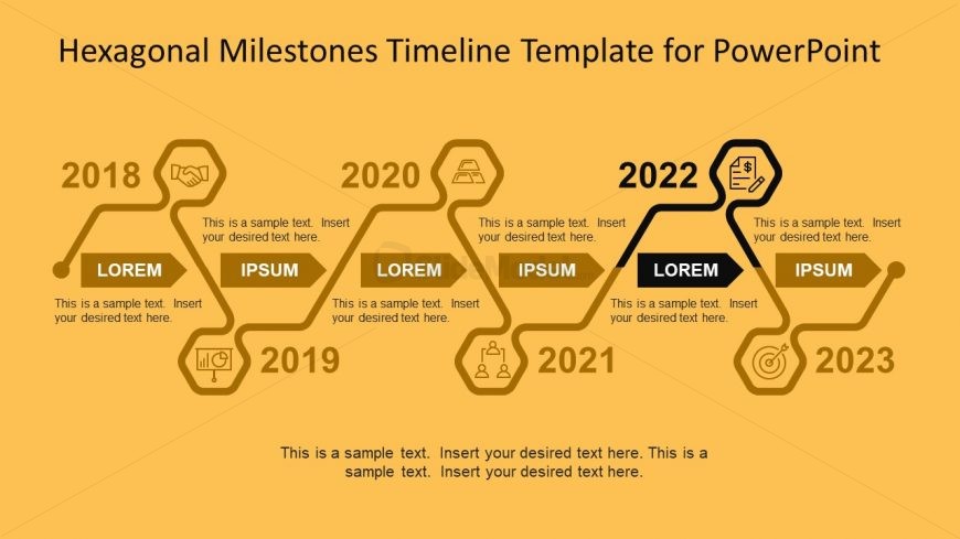 Milestone and Road Map Hexagonal PowerPoint