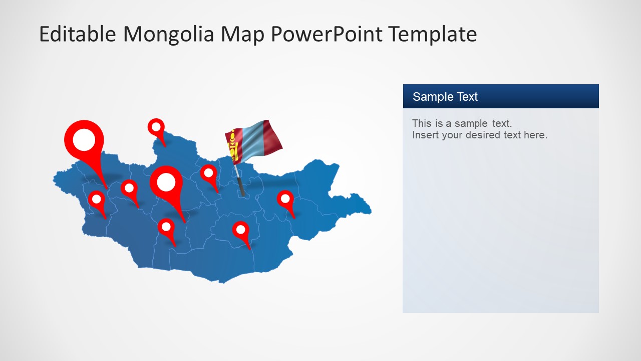 Location Pins and Mongolia Flag