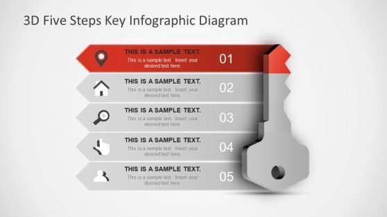 3D Key Shape PowerPoint