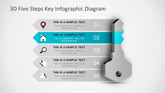 3D Infographic Diagram Five Steps