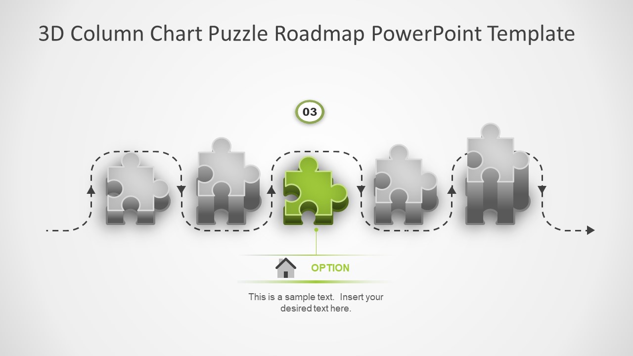 3D Puzzle Roadmap Column Chart