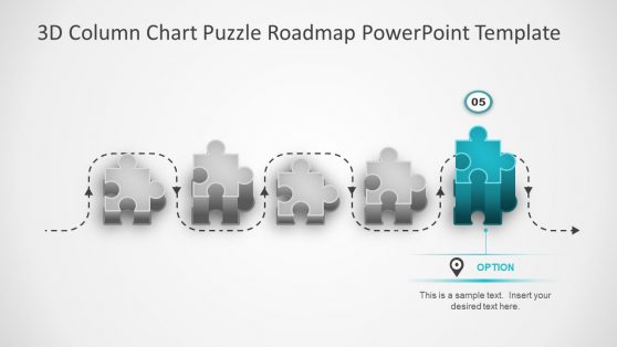 3D column Chart Roadmap Template