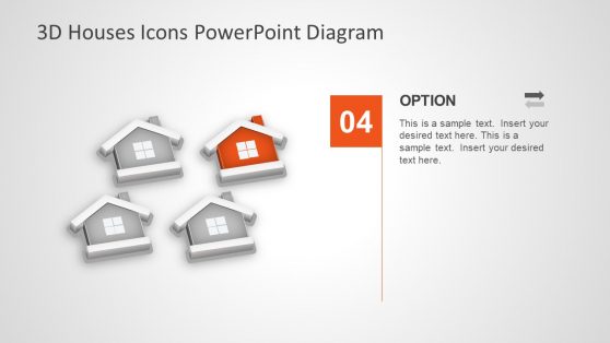 3D PowerPoint Template of Houses Diagram