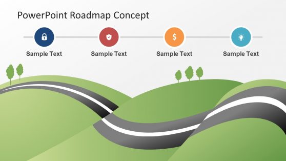 PowerPoint Roadmap City Map Slide
