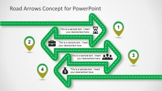 Road Arrows Concept for PowerPoint Slide