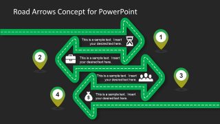 Backgrounds for Road Arrow Concept Slide