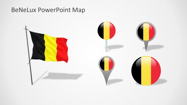 Belgium Flag Design with Location Markers