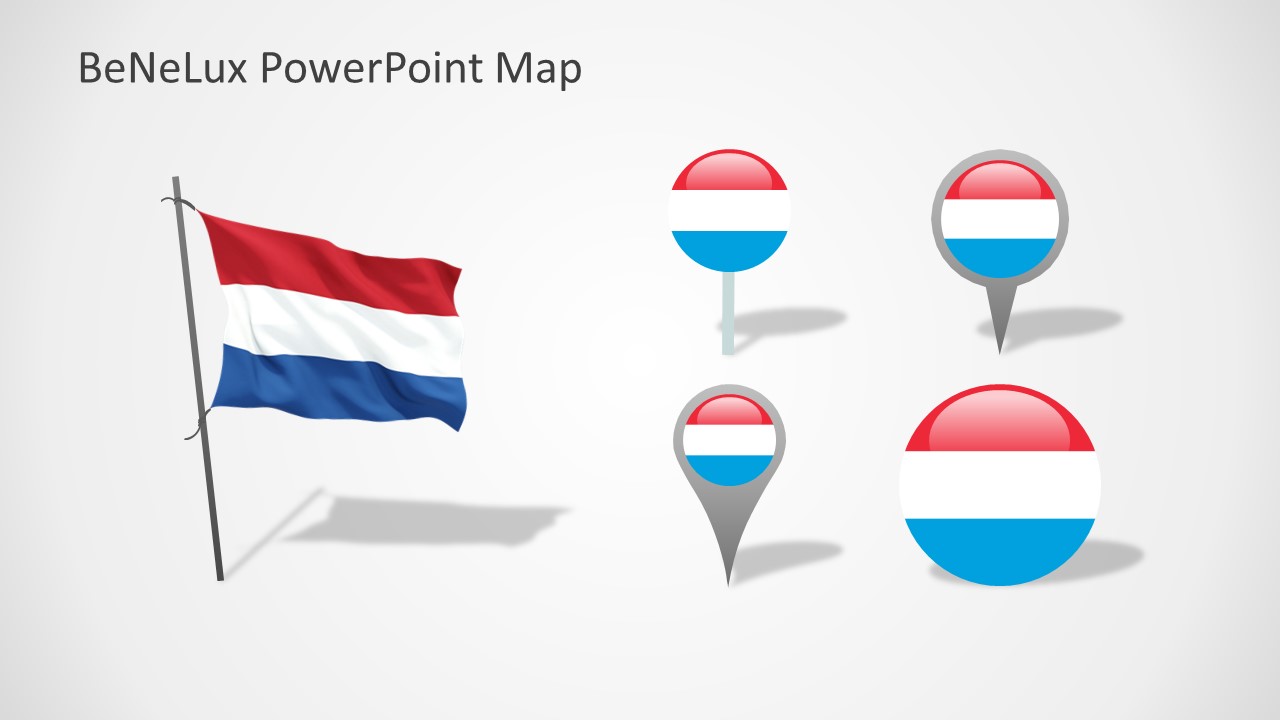PowerPoint Shape Icons of Luxembourg Flag
