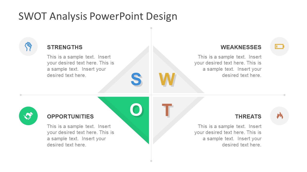 Diamond SWOT PowerPoint Template Opportunities