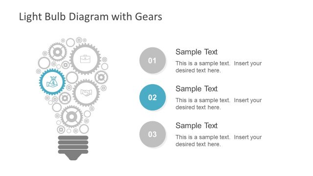Innovative Light Bulb PowerPoint of Gears