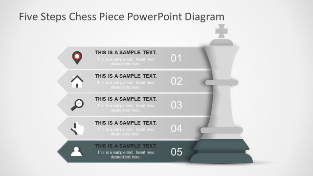Flat Design Five Step PowerPoint Chess Piece