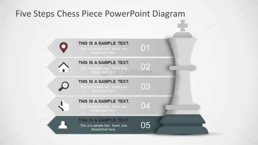 King Chess Piece Presentation Bullet List Icons