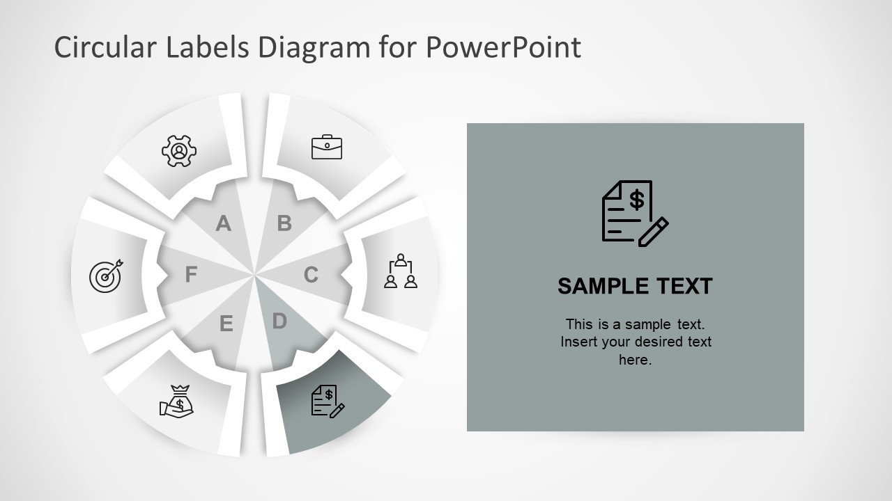 Circular Labels Six Steps PowerPoint Diagram SlideModel