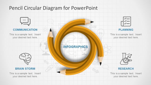 Pencil Circular PowerPoint Diagram