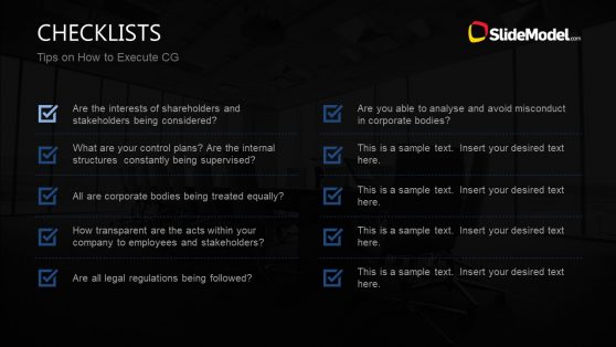 Corporate Governance Template Checklist - SlideModel