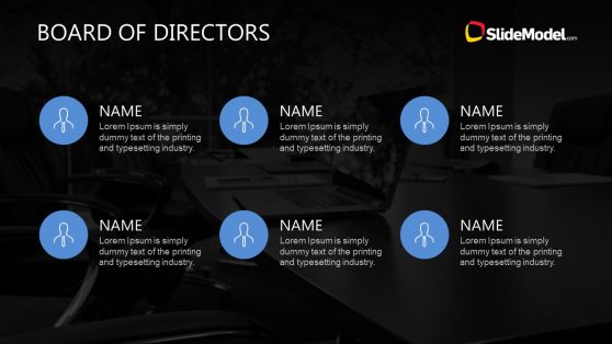 Board of Directors List Template Slide for Presentation