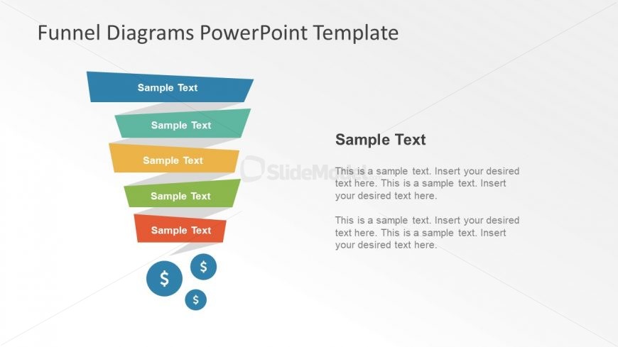 Colorful Shape of Funnel Diagram Template