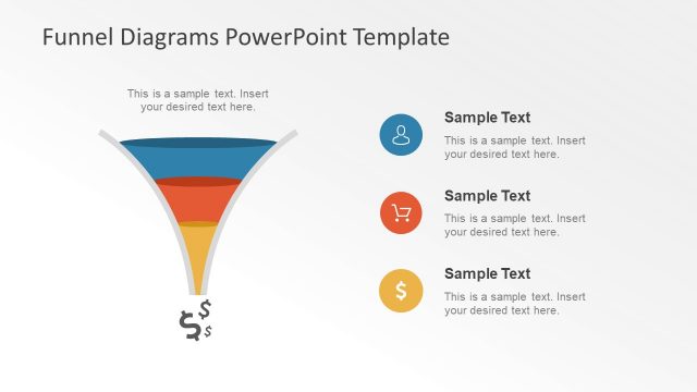 3 Step Funnel Diagram PowerPoint Template