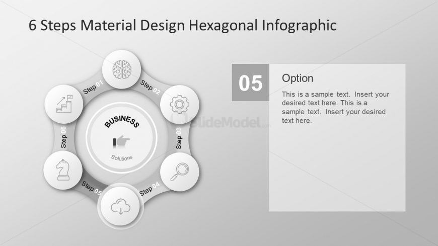 Simple Slide of Hexagonal 6 Step PowerPoint