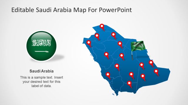 Editable Saudi Arabia Map Template for PowerPoint
