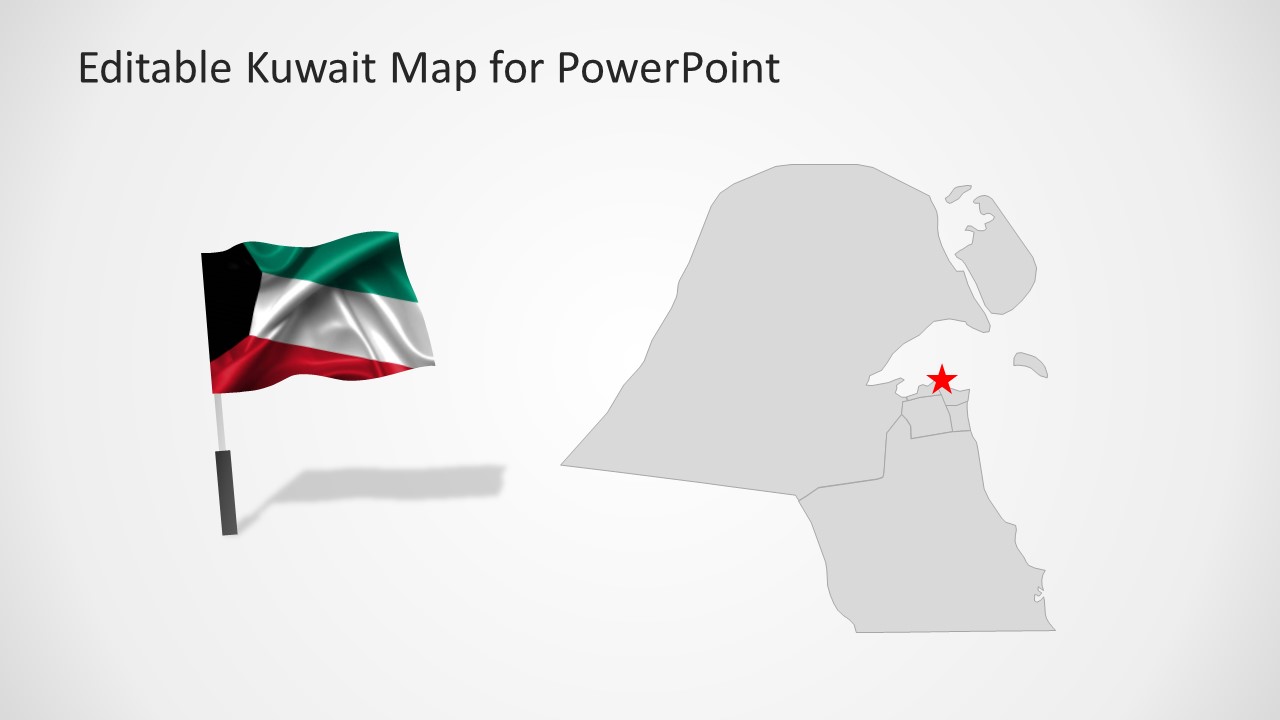 PowerPoint Map with Flag for Middle East Country