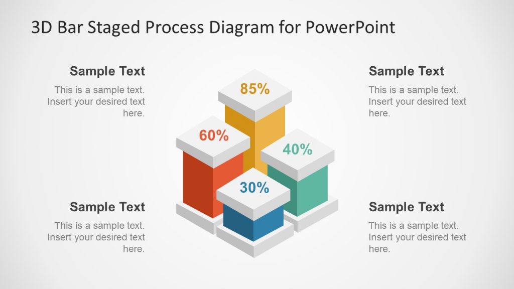 3D Bar Diagram of Staged Process PowerPoint - SlideModel
