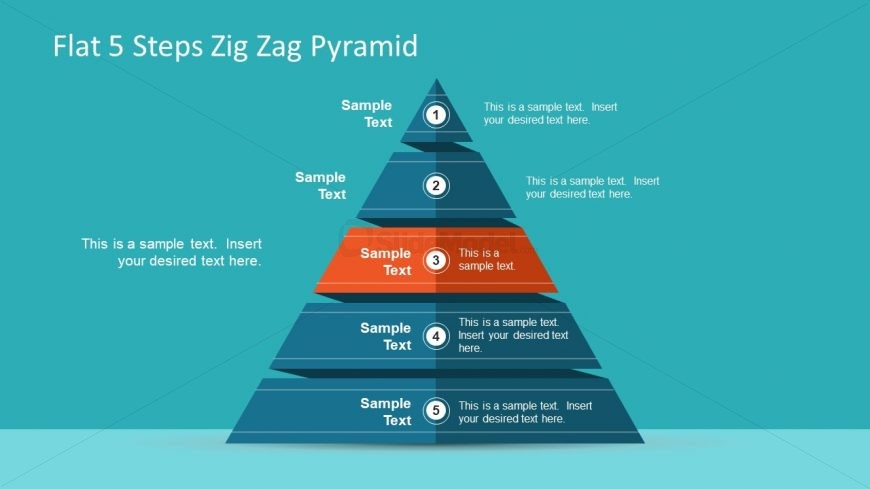 5 Steps Pyramid Diagram Template