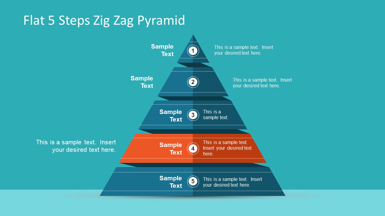Flat Steps Zig Zag Pyramid Slidemodel Powerpoint Slide Designs Hot