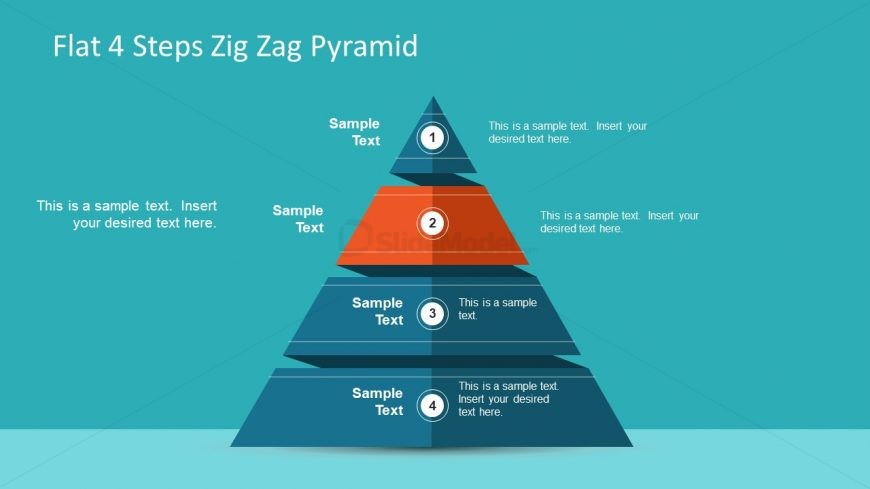 Pyramid Diagram 4 Steps PPT